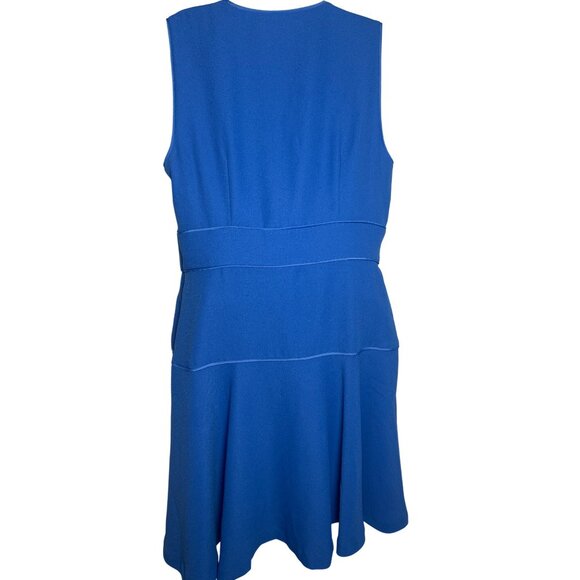 Banana Republic Blue Sleeveless V-Neck Dress Size 12 - Picture 2 of 9